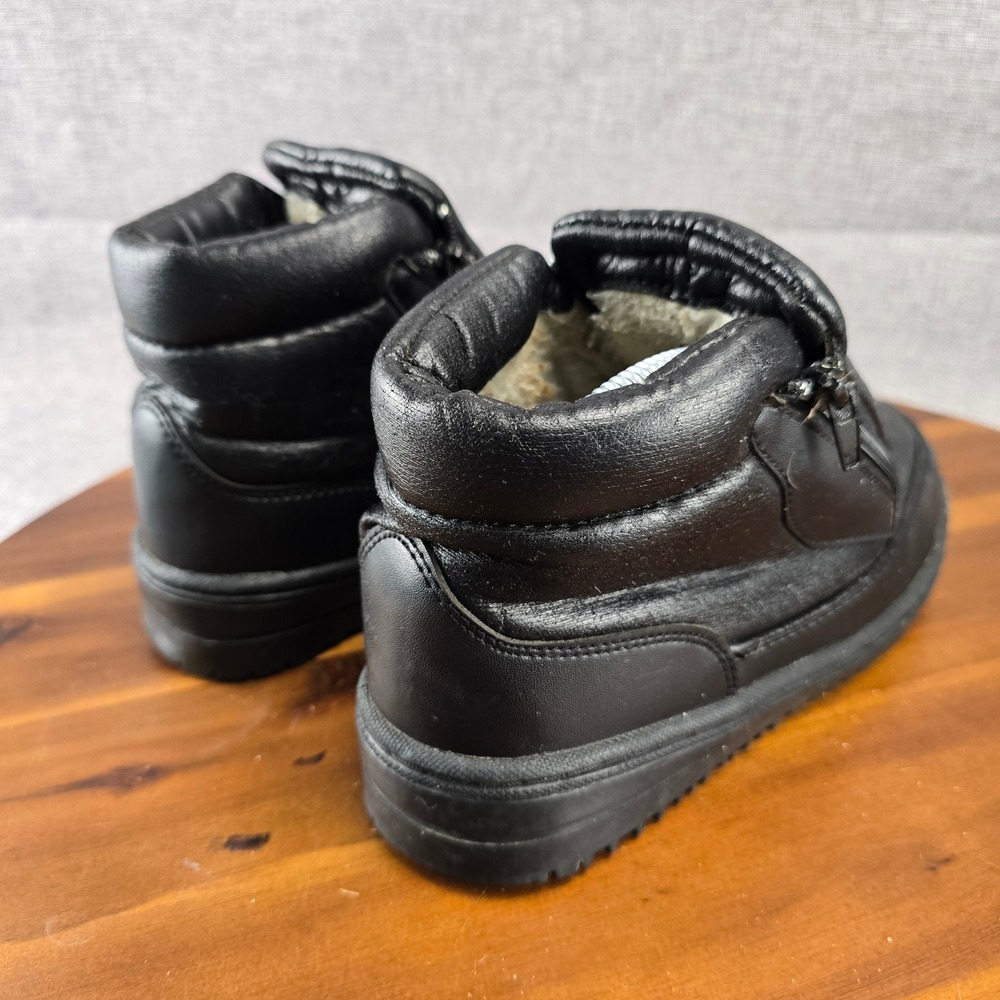 Womens Black PVC Upper Winter Boots Zip Up Ankle Booties Shoes size 8 - Picture 10 of 14